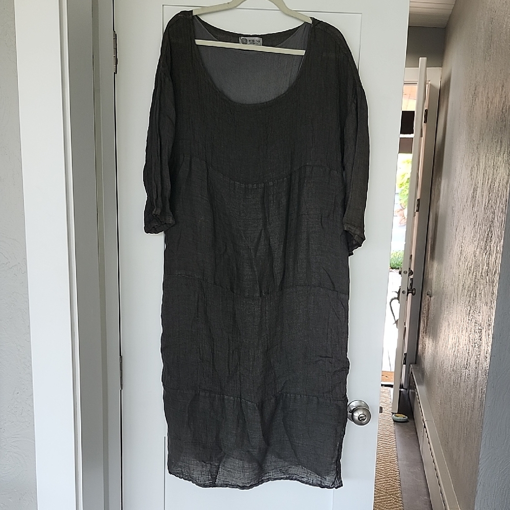 Dark Gray Linen Dress